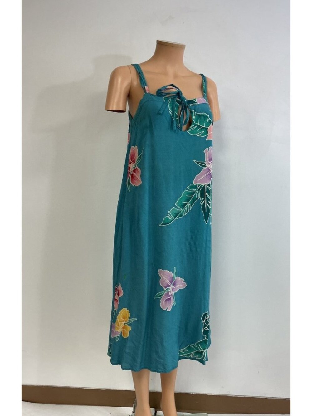 Back East Maxi Hawaiian Dress Tropical Batik Womens Small